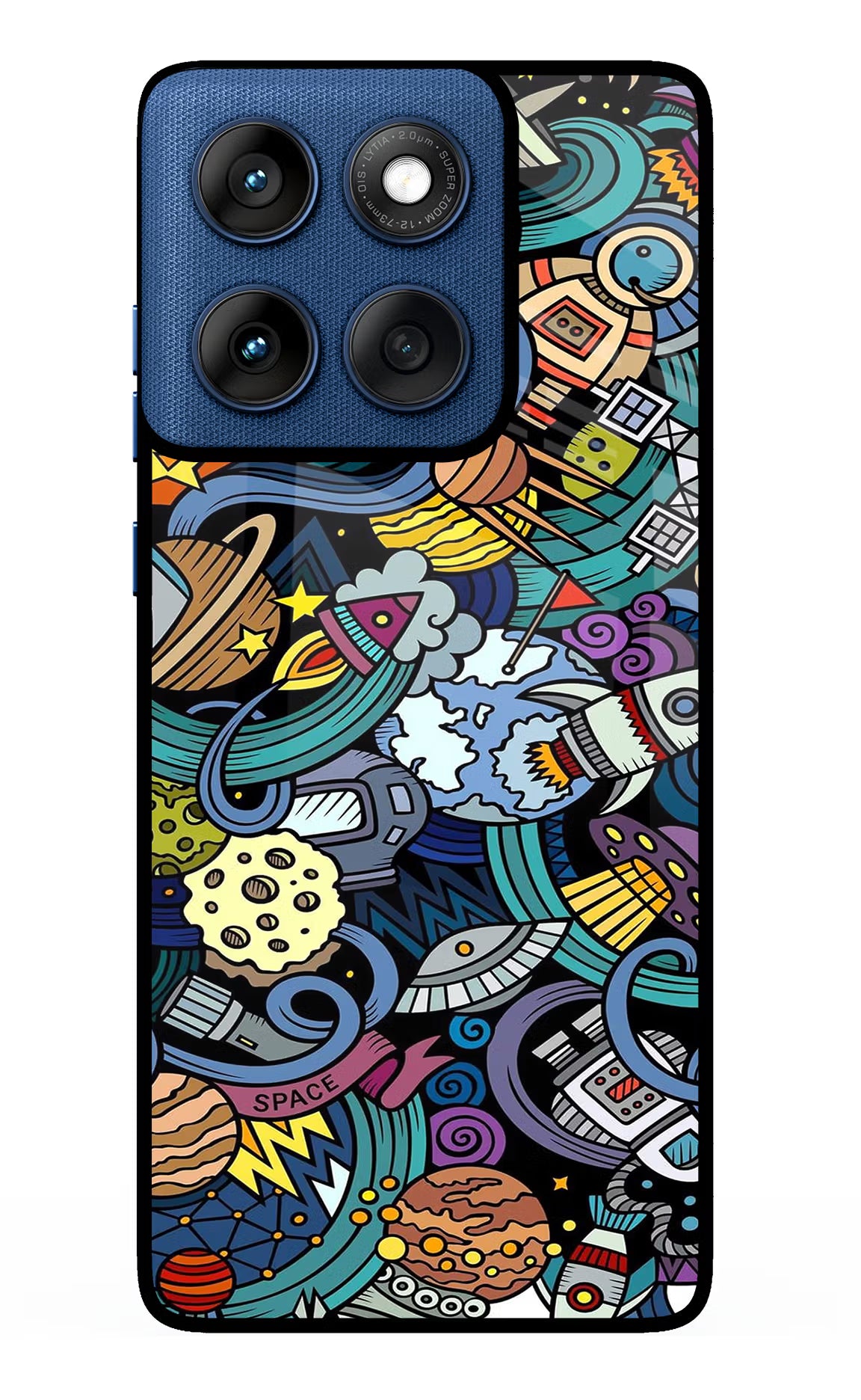 Space Abstract Moto Edge 60 Glass Case Back Cover by Casekaro