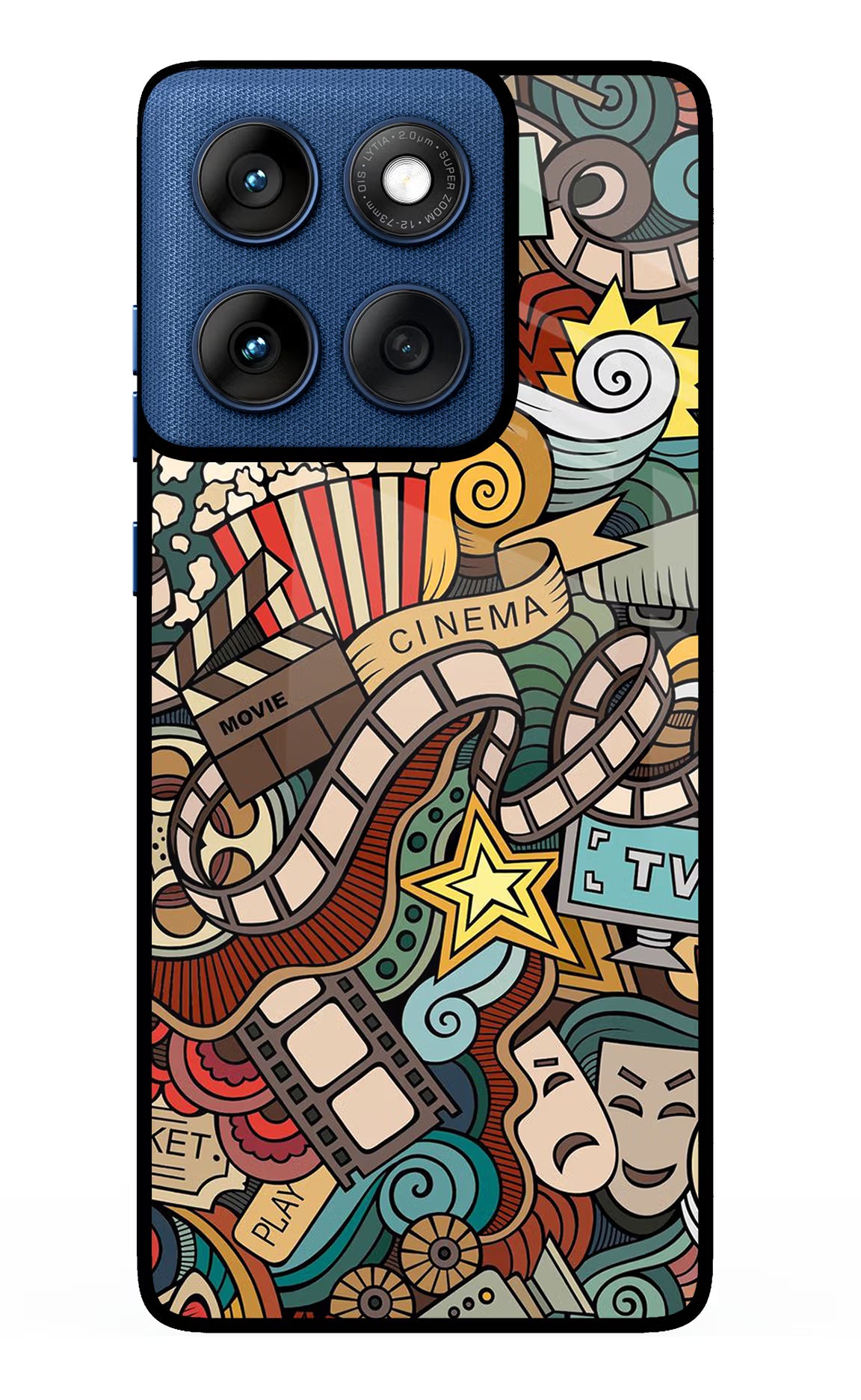 Cinema Abstract Moto Edge 60 Glass Case Back Cover by Casekaro