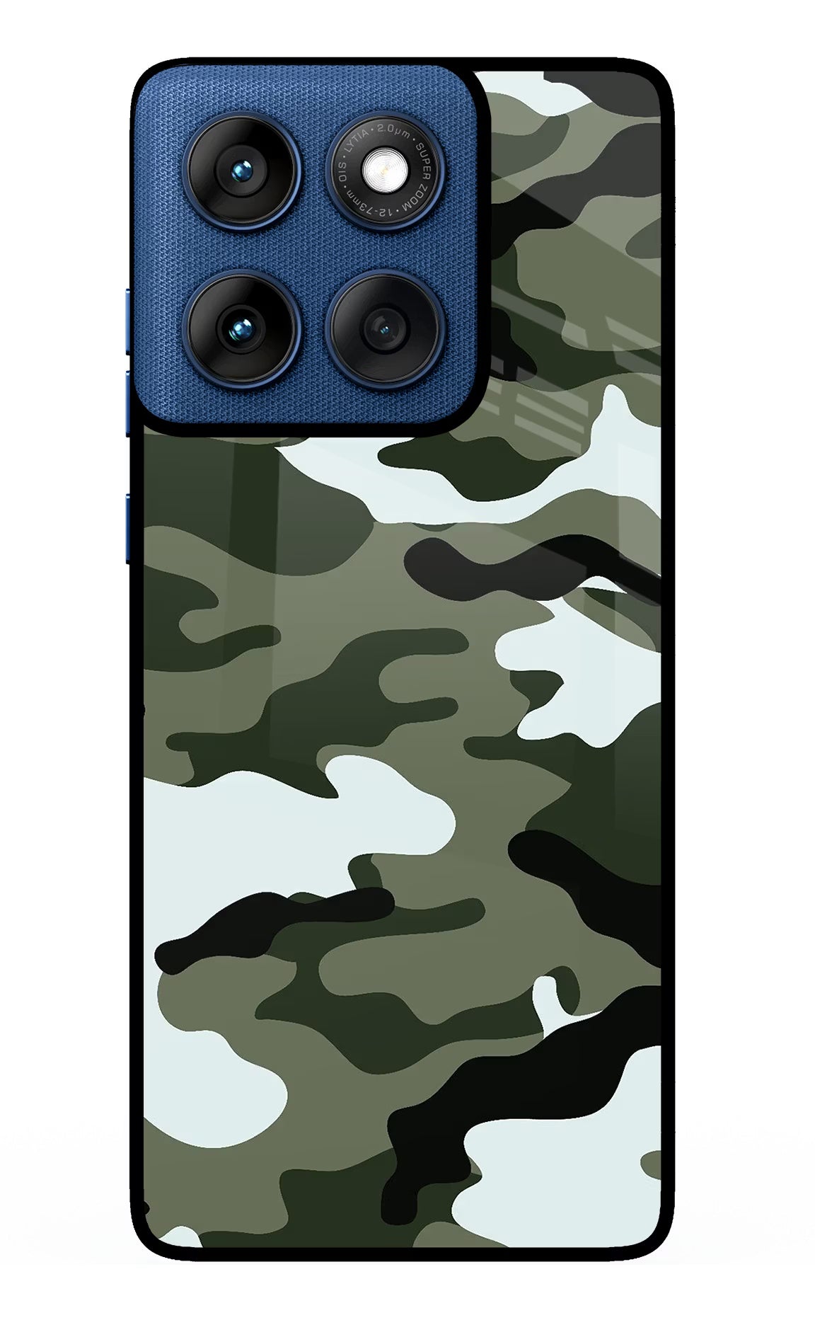 Camouflage Moto Edge 60 Glass Case Back Cover by Casekaro