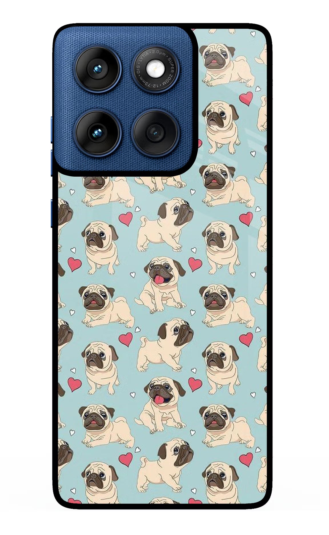 Pug Dog Moto Edge 60 Glass Case Back Cover by Casekaro
