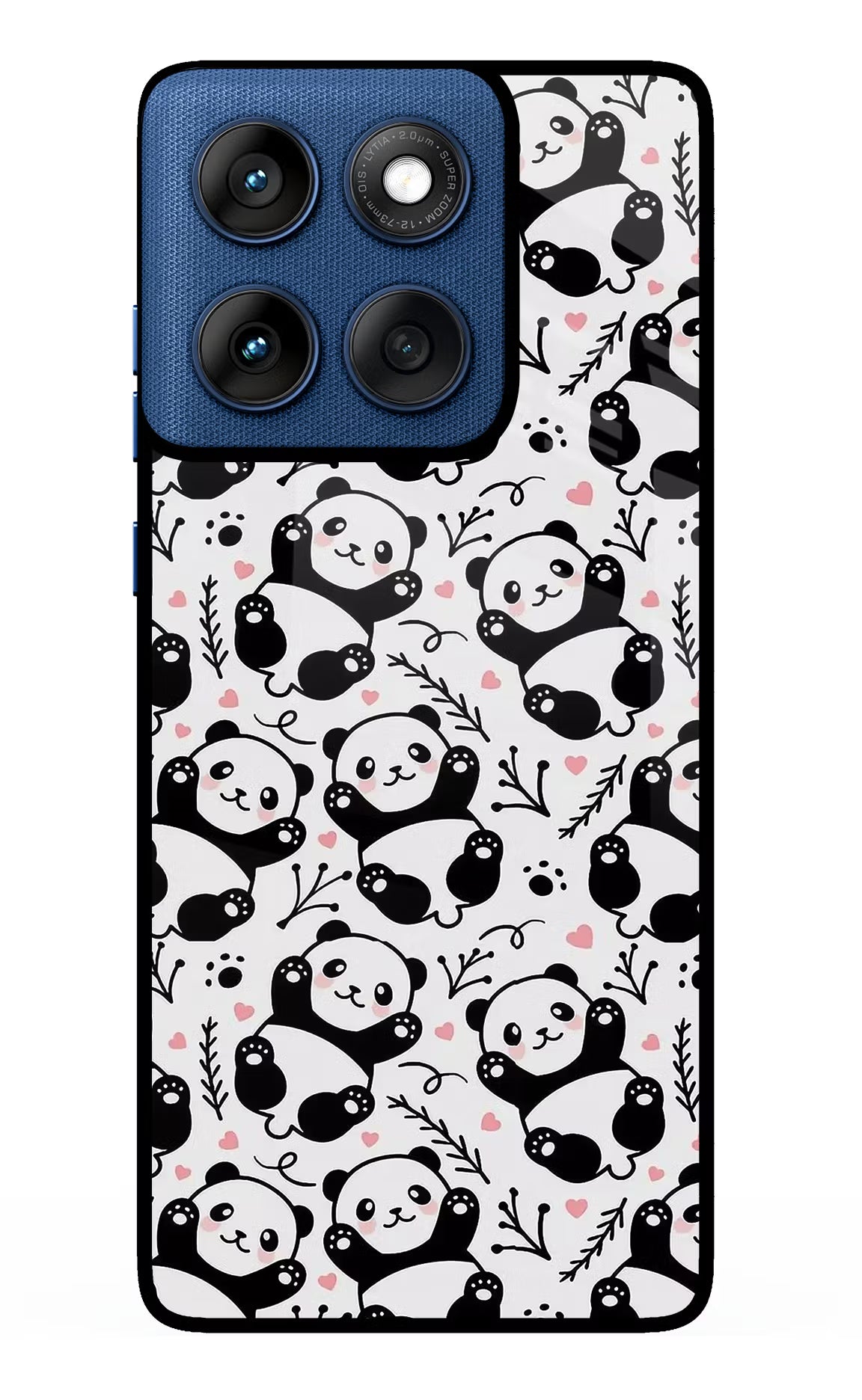 Cute Panda Moto Edge 60 Glass Case Back Cover by Casekaro