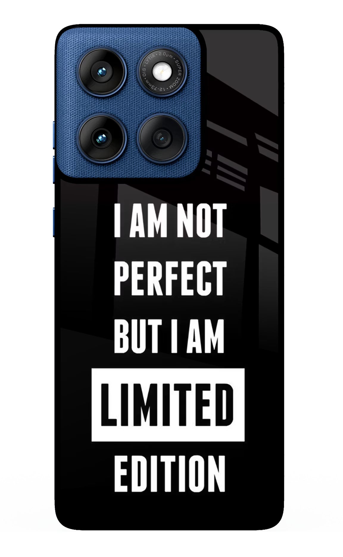 I Am Not Perfect But I Am Limited Edition Moto Edge 60 Glass Case Back Cover by Casekaro