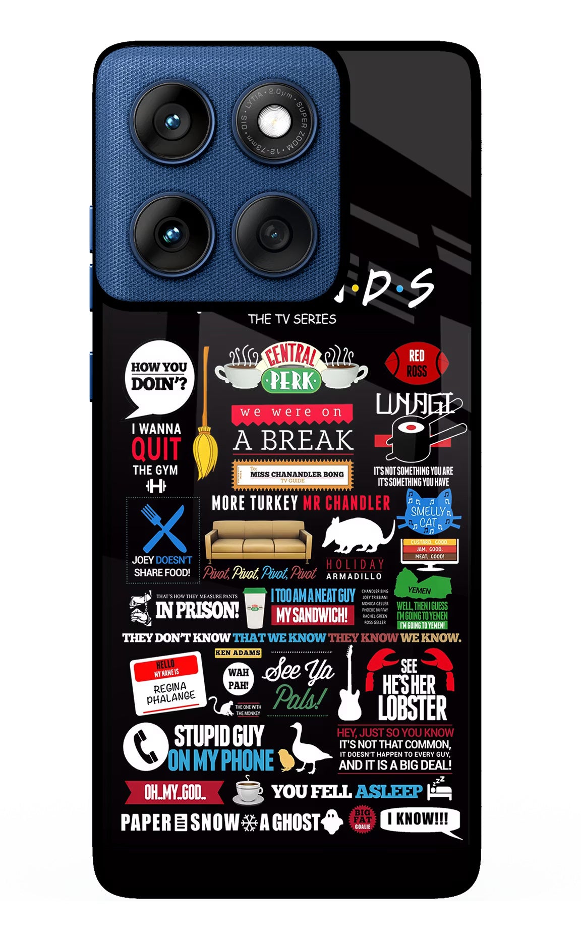 FRIENDS Moto Edge 60 Glass Case Back Cover by Casekaro