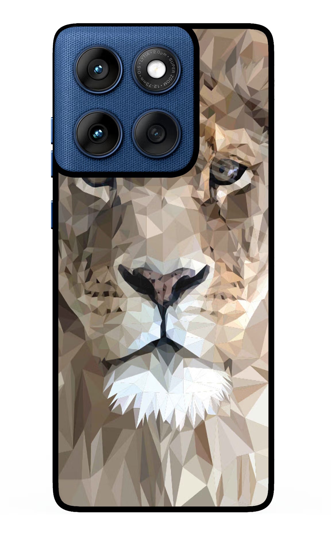 Lion Art Moto Edge 60 Glass Case Back Cover by Casekaro