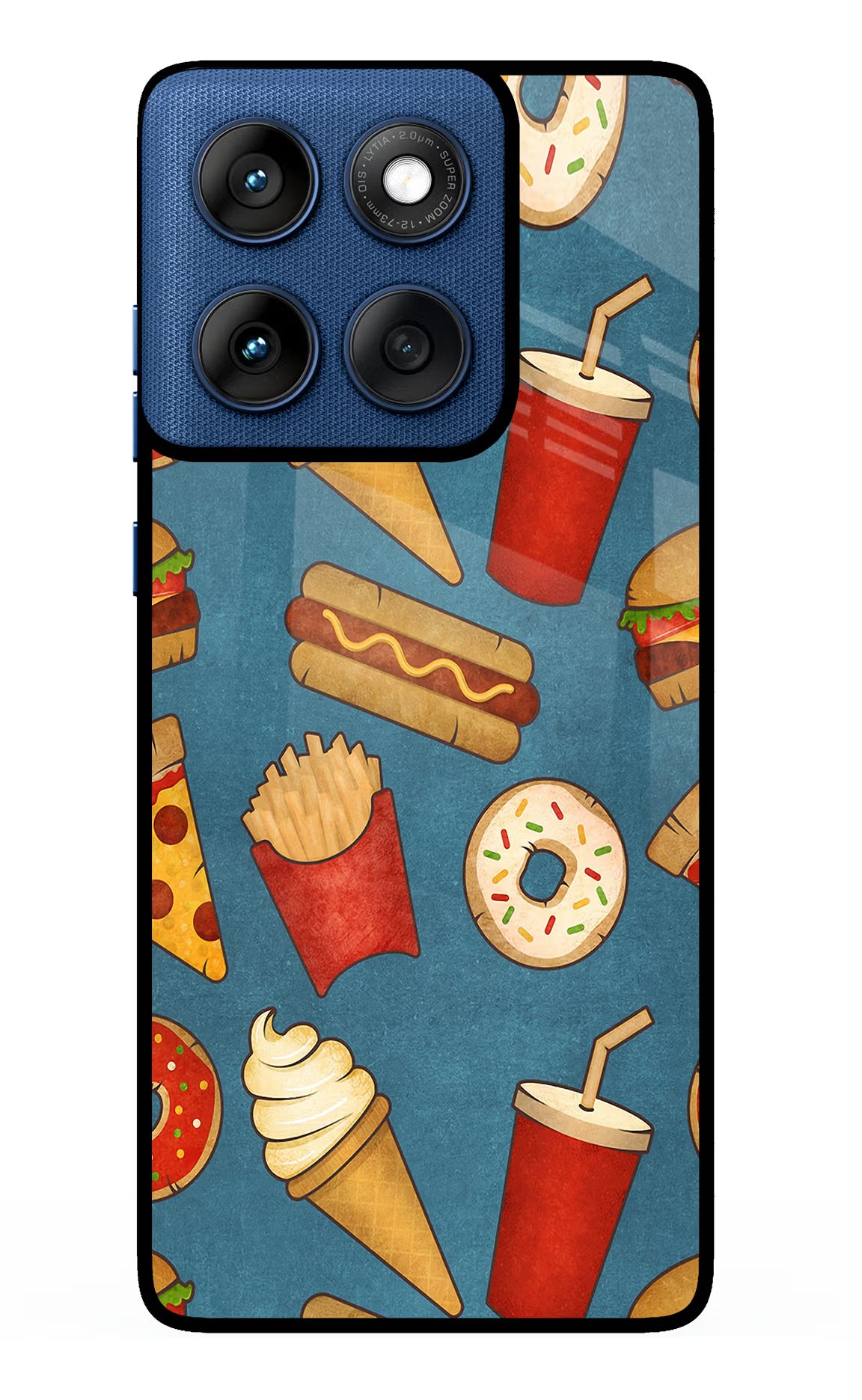 Foodie Moto Edge 60 Glass Case Back Cover by Casekaro