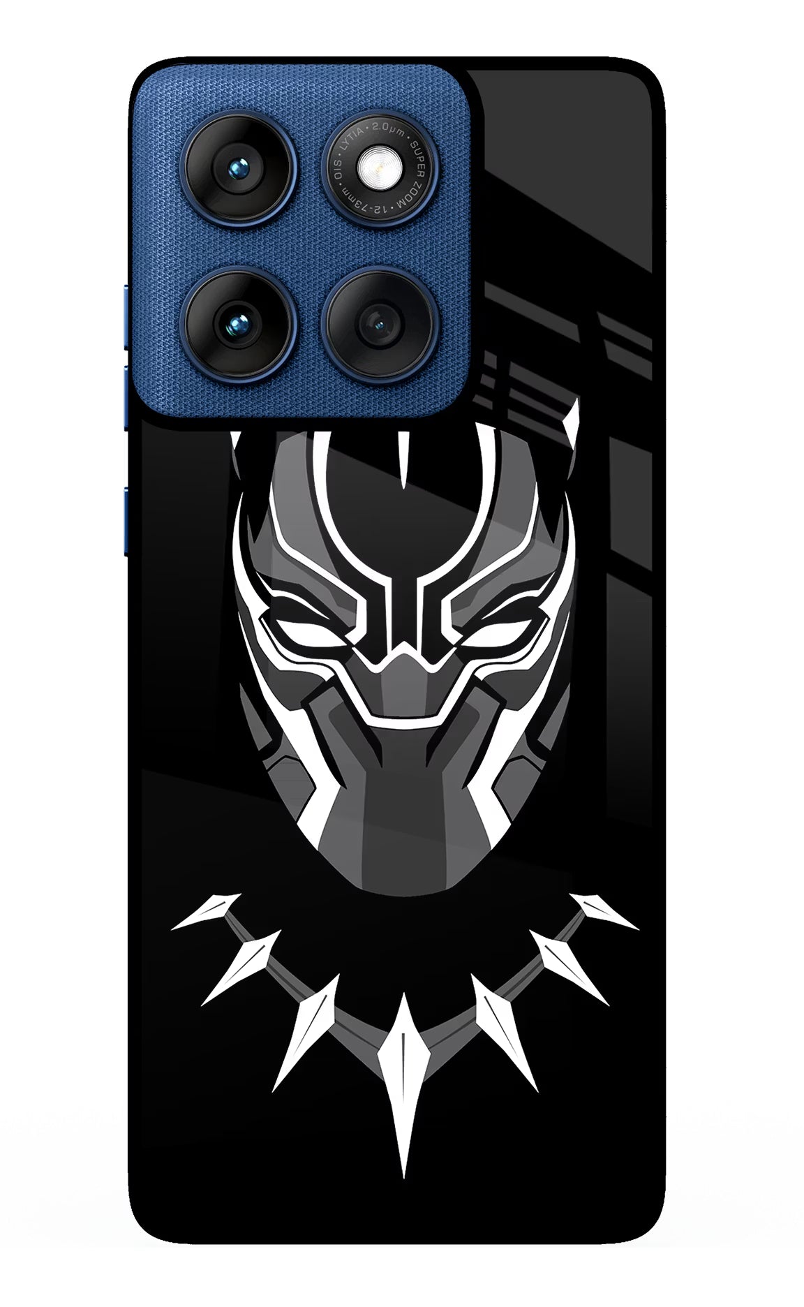 Black Panther Moto Edge 60 Glass Case Back Cover by Casekaro