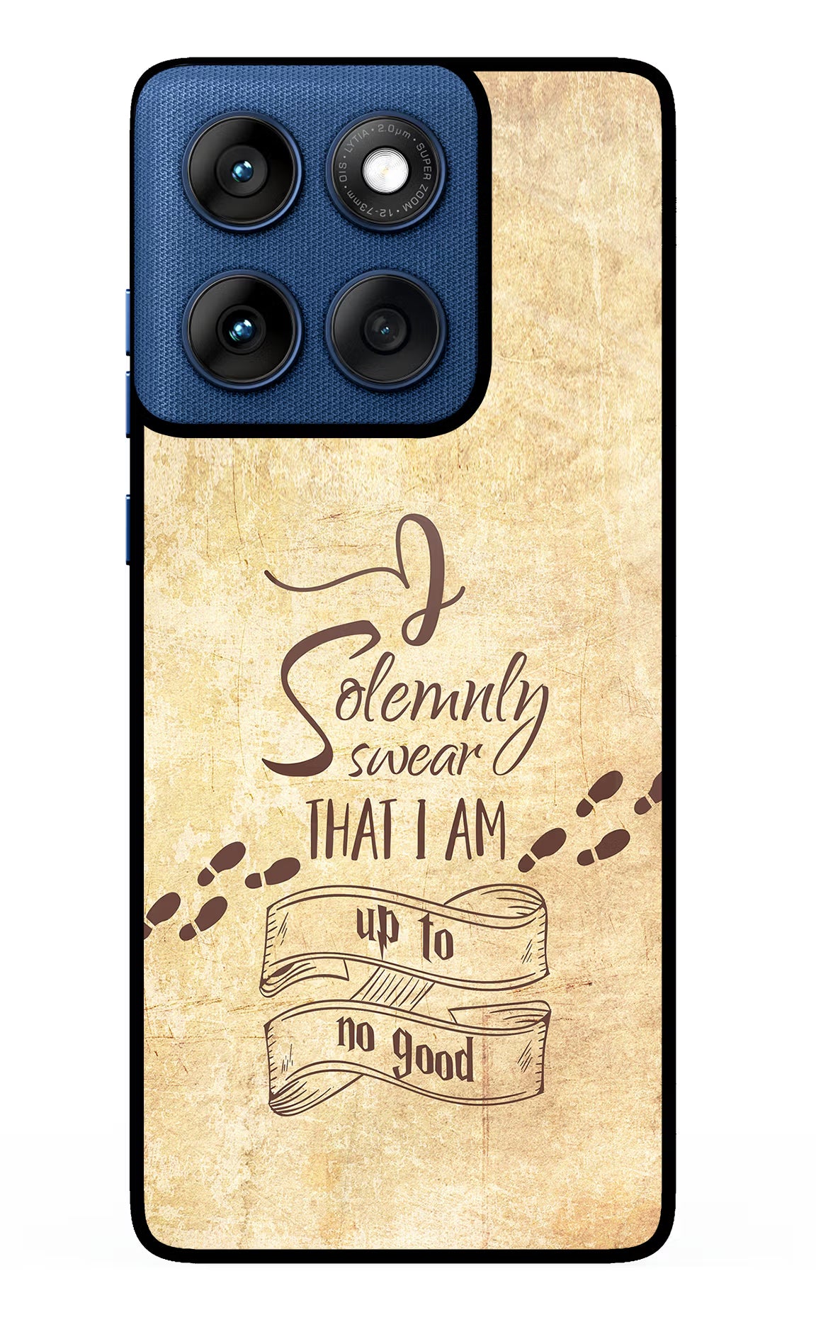 I Solemnly swear that i up to no good Moto Edge 60 Glass Case Back Cover by Casekaro