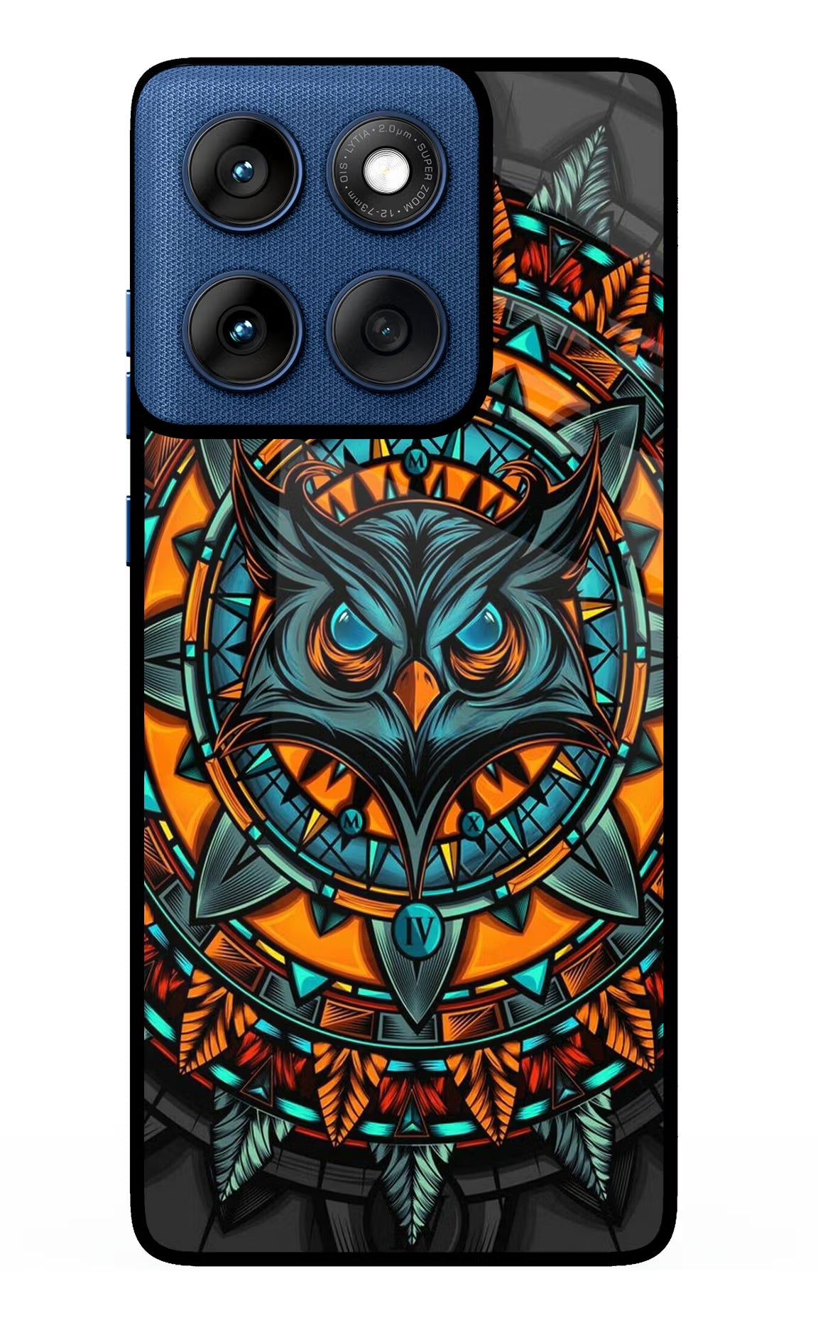 Angry Owl Art Moto Edge 60 Glass Case Back Cover by Casekaro