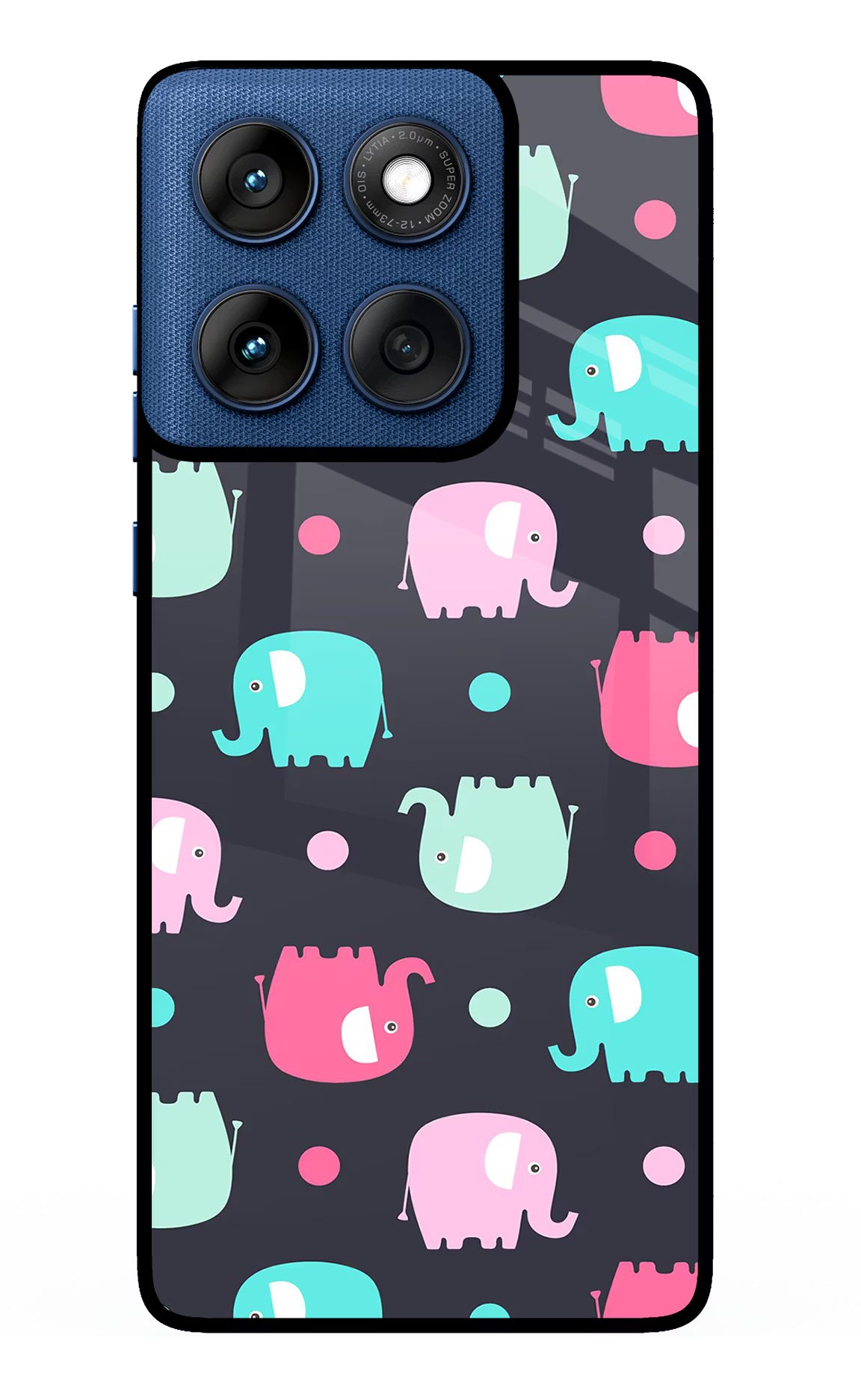 Elephants Moto Edge 60 Glass Case Back Cover by Casekaro