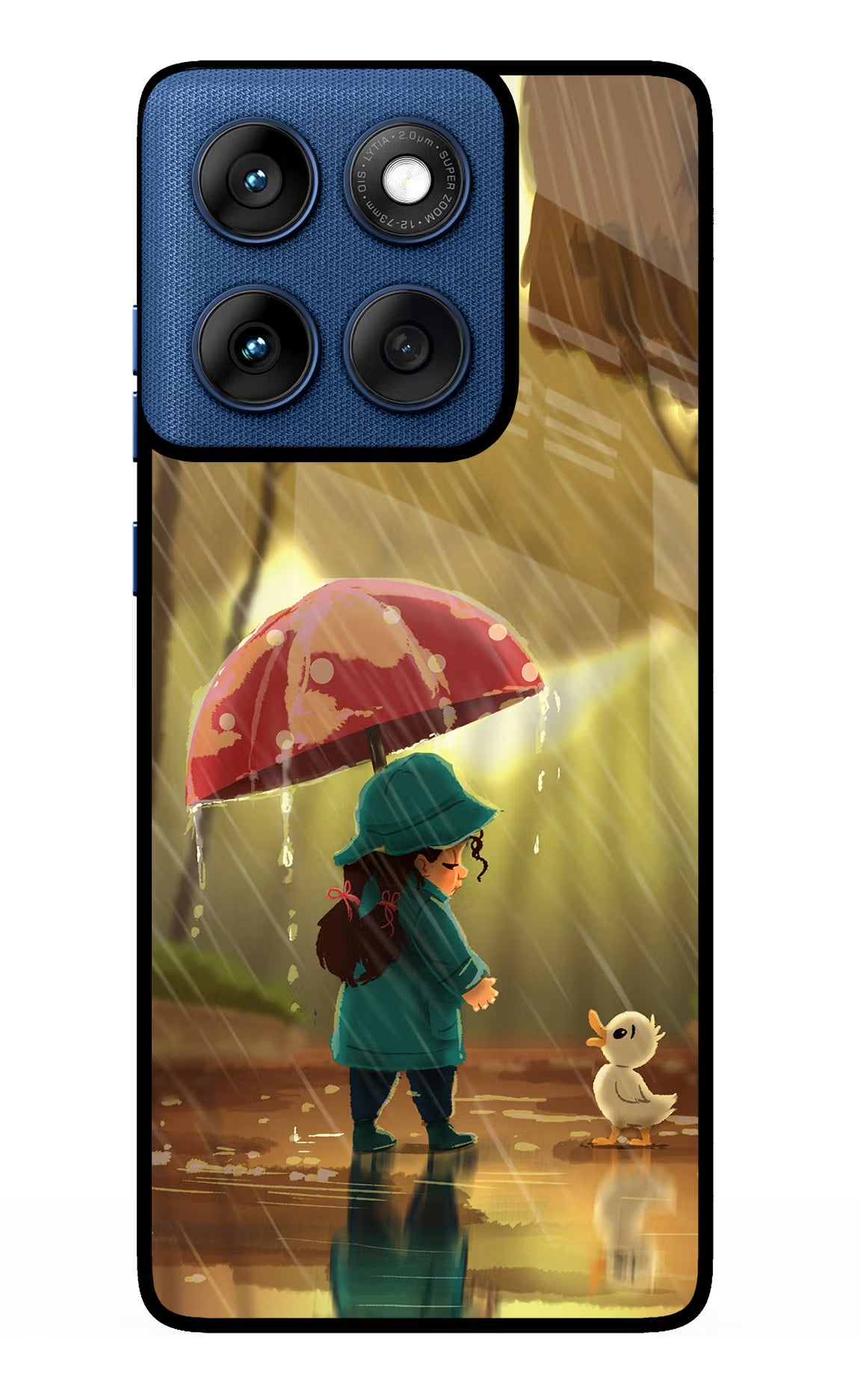Rainy Day Moto Edge 60 Glass Case Back Cover by Casekaro