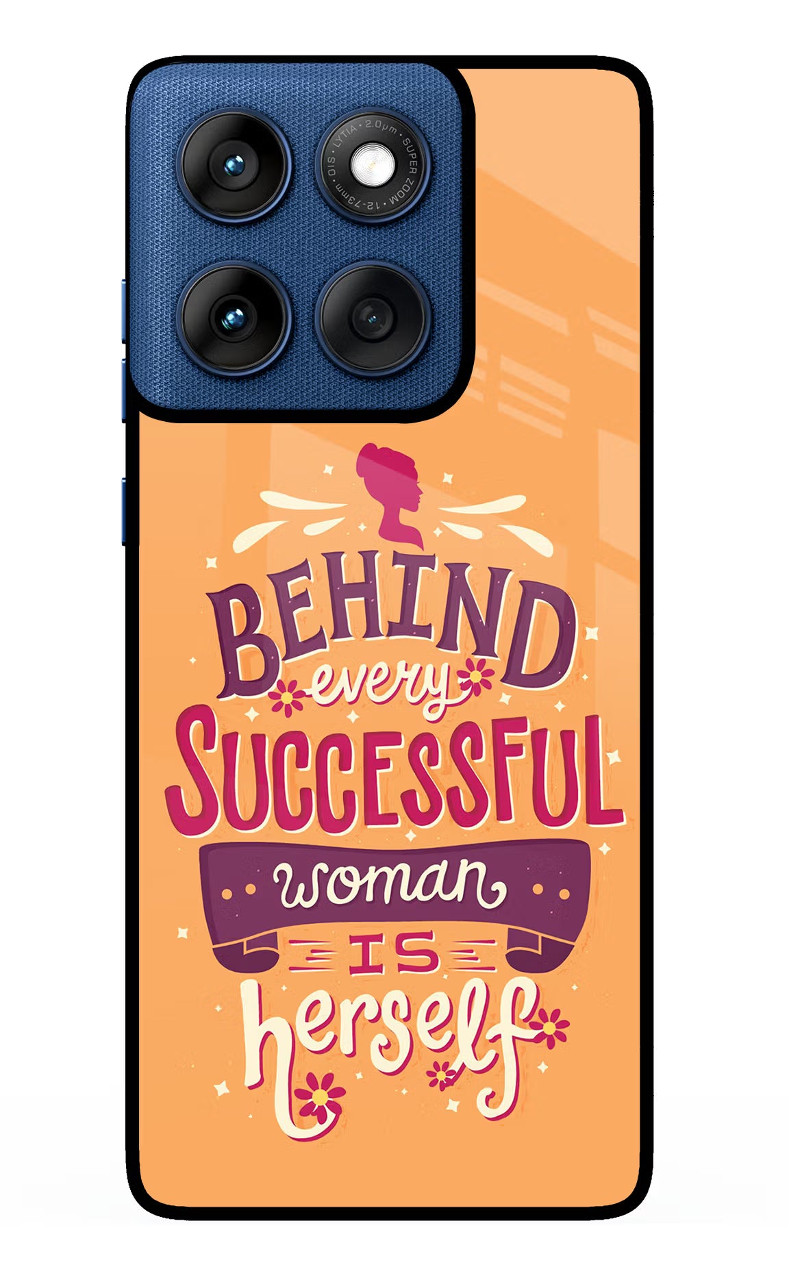 Behind Every Successful Woman There Is Herself Moto Edge 60 Glass Case Back Cover by Casekaro