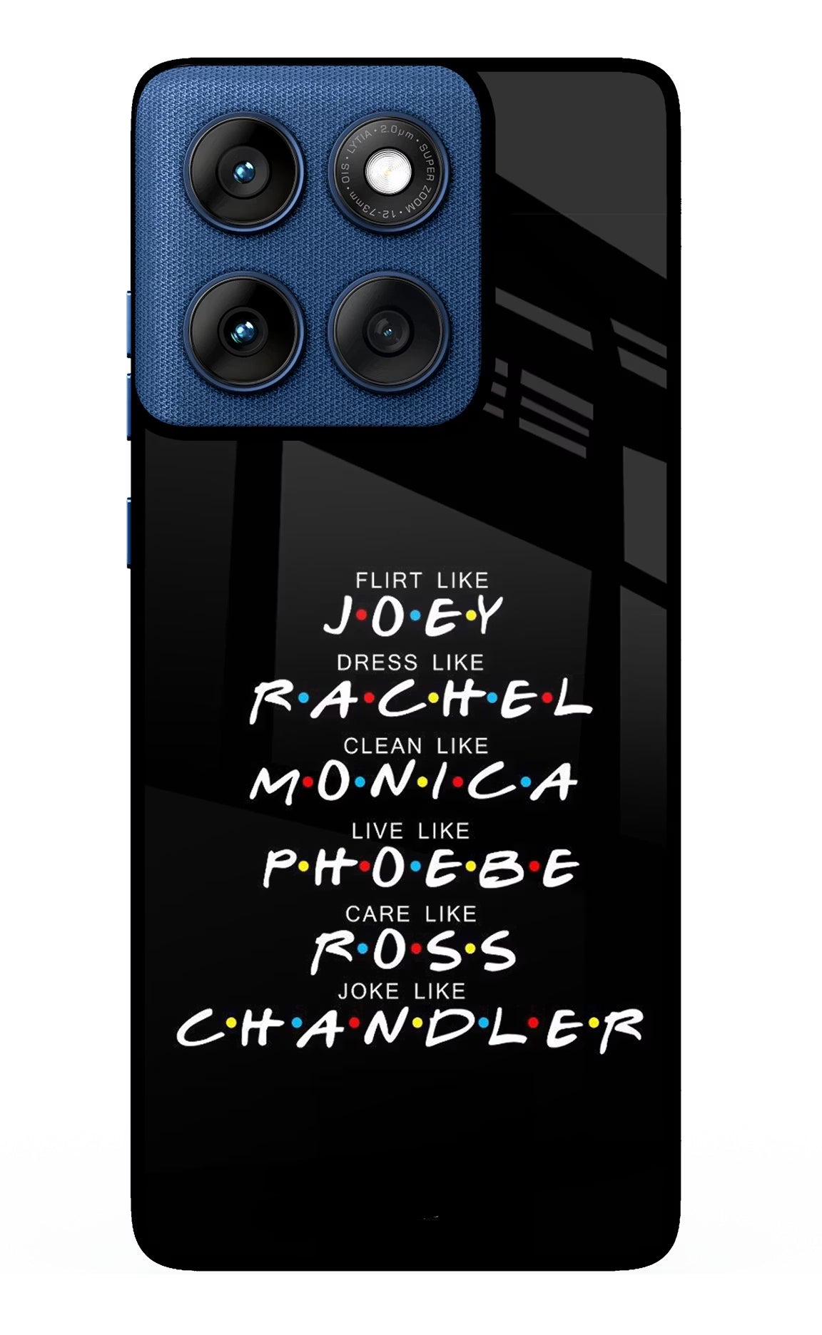 FRIENDS Character Moto Edge 60 Glass Case Back Cover by Casekaro