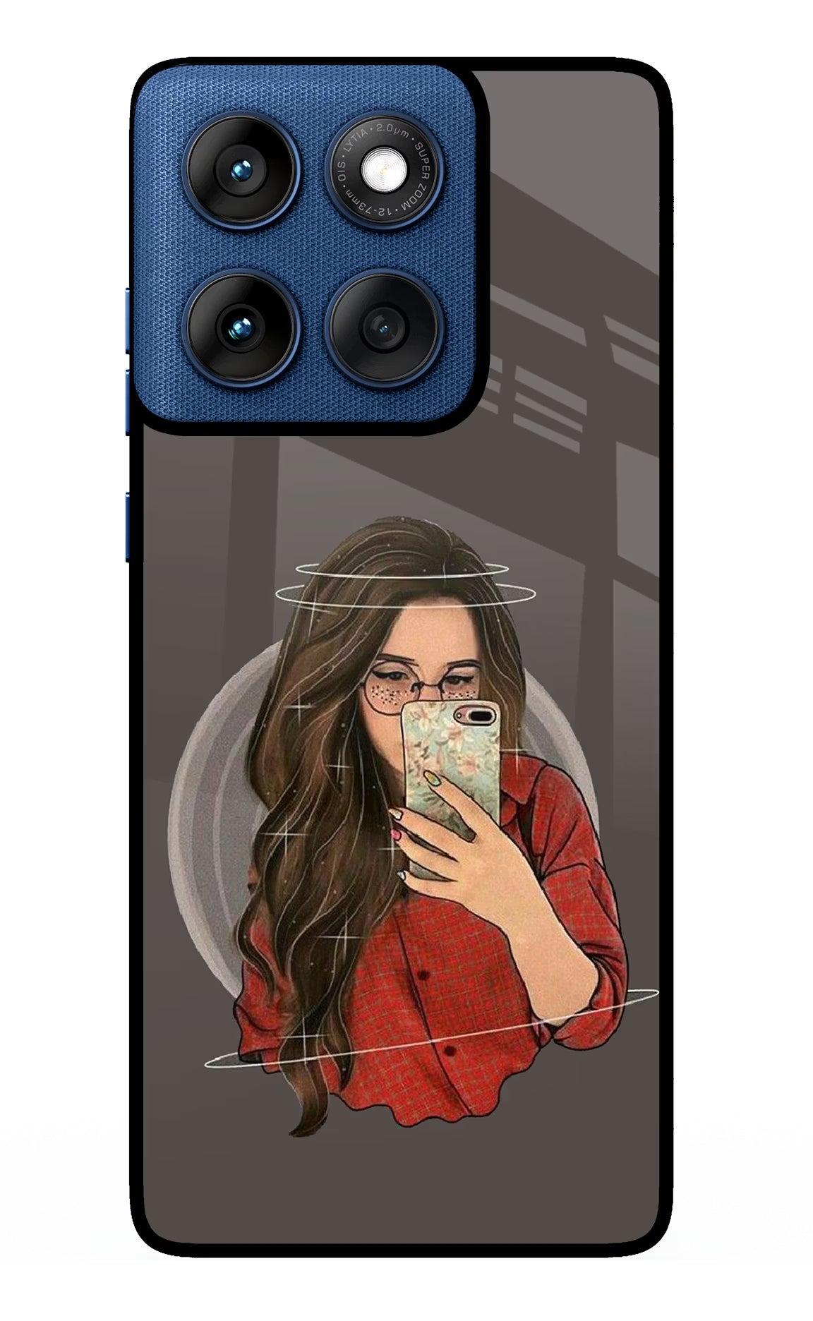 Selfie Queen Moto Edge 60 Glass Case Back Cover by Casekaro