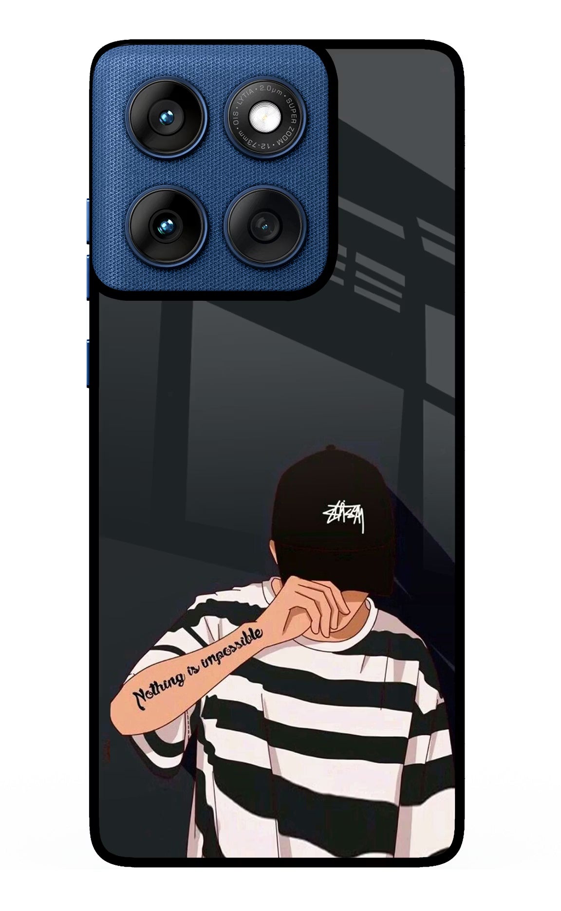 Aesthetic Boy Moto Edge 60 Glass Case Back Cover by Casekaro