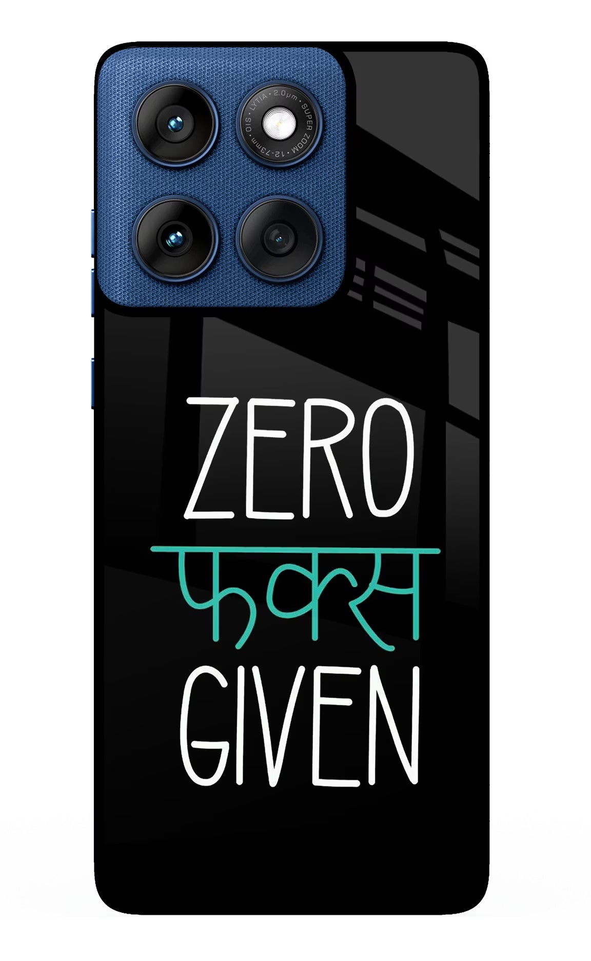 Zero Fucks Given Moto Edge 60 Glass Case Back Cover by Casekaro