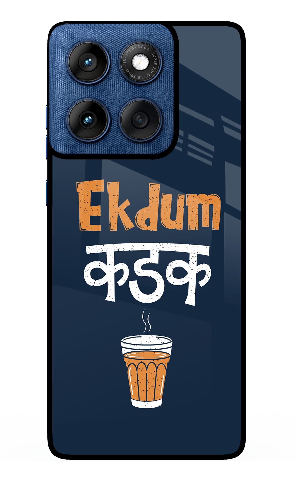 Ekdum Kadak Chai Moto Edge 60 Glass Case Back Cover by Casekaro