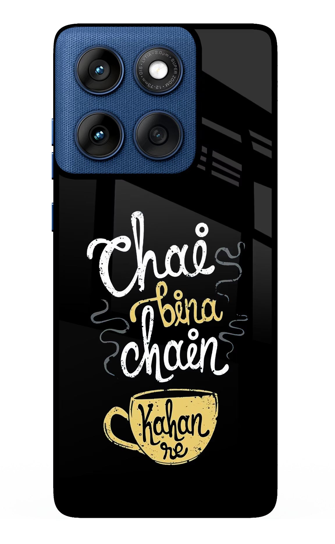 Chai Bina Chain Kaha Re Moto Edge 60 Glass Case Back Cover by Casekaro