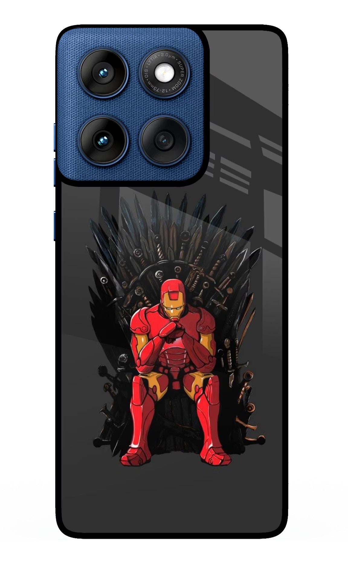 Ironman Throne Moto Edge 60 Glass Case Back Cover by Casekaro