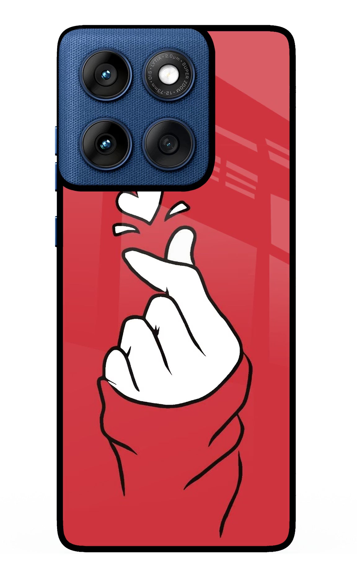 Korean Love Sign Moto Edge 60 Glass Case Back Cover by Casekaro