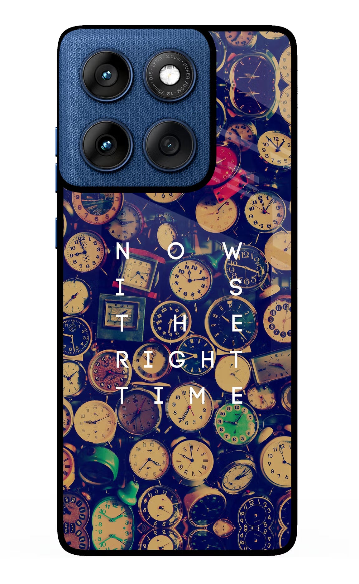 Now is the Right Time Quote Moto Edge 60 Glass Case Back Cover by Casekaro