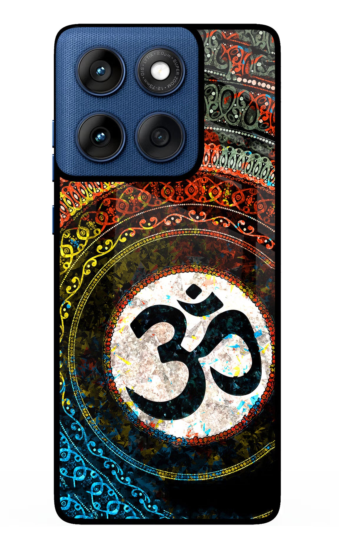 Om Cultural Moto Edge 60 Glass Case Back Cover by Casekaro