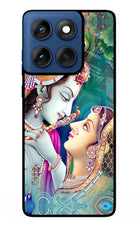 Lord Radha Krishna Moto Edge 60 Glass Case
