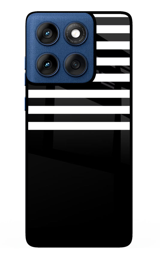 Black and White Print Moto Edge 60 Glass Case