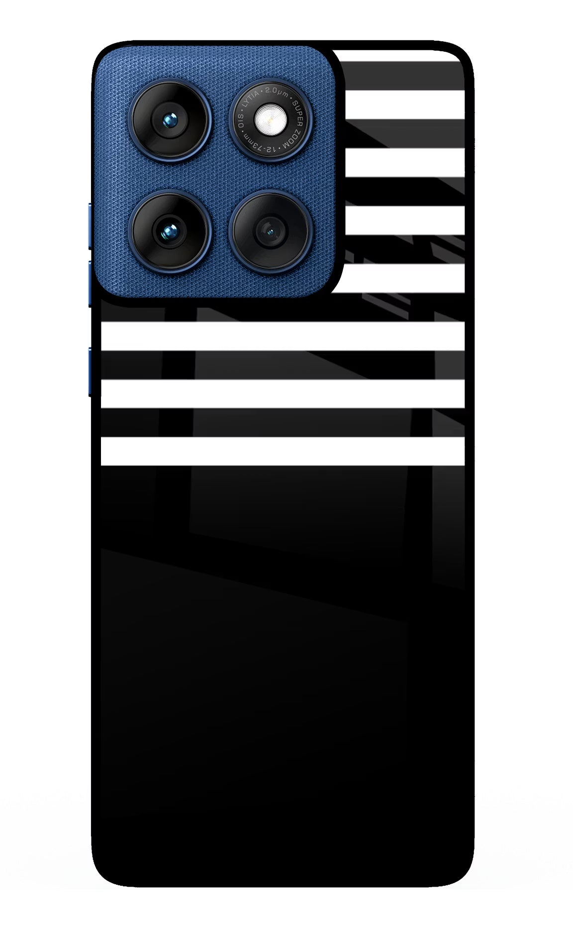 Black and White Print Moto Edge 60 Glass Case Back Cover by Casekaro