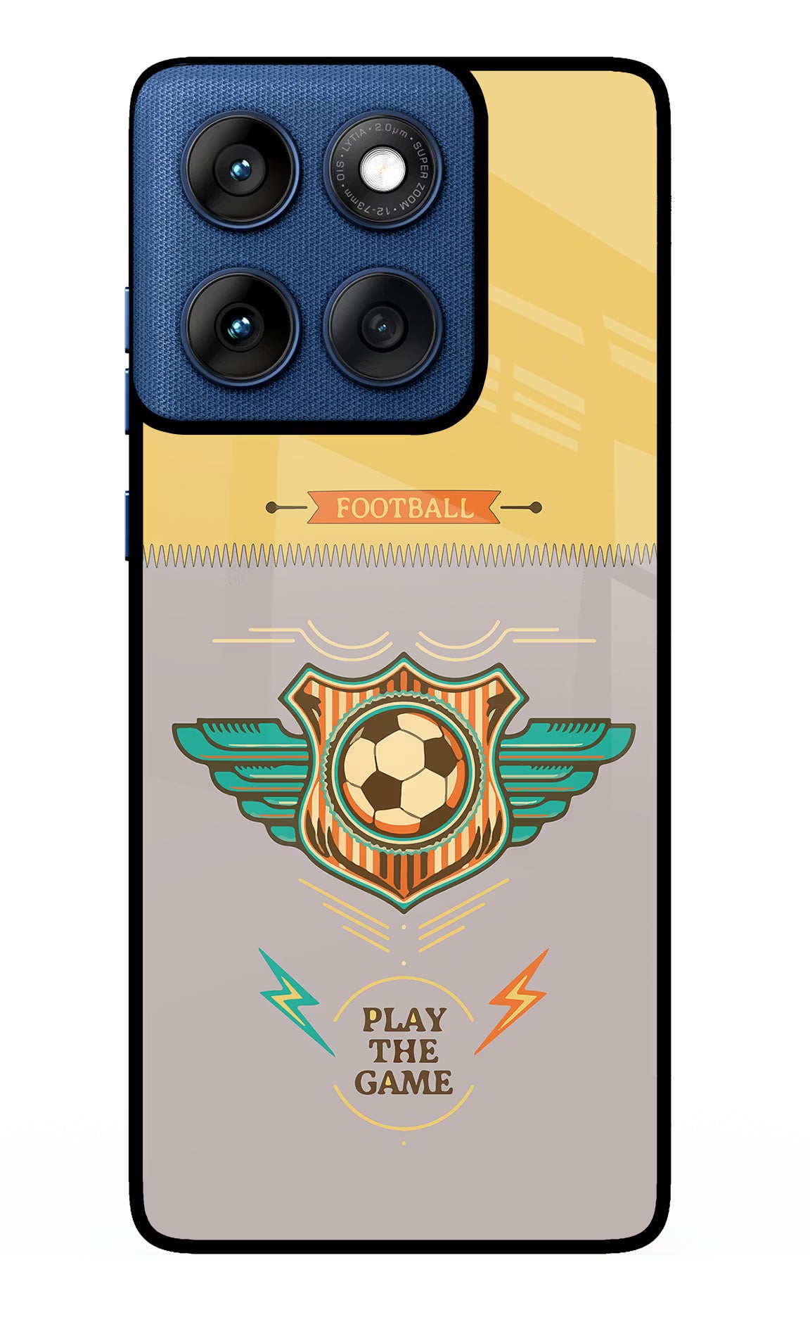 Football Moto Edge 60 Glass Case Back Cover by Casekaro