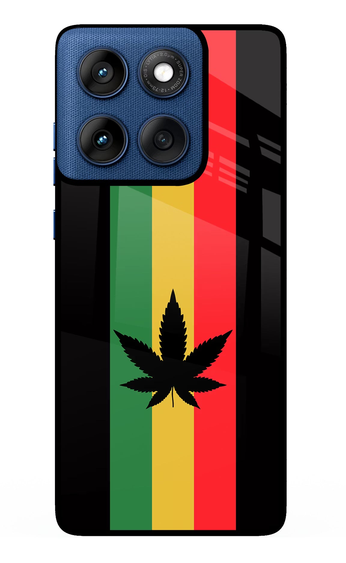 Weed Flag Moto Edge 60 Glass Case Back Cover by Casekaro
