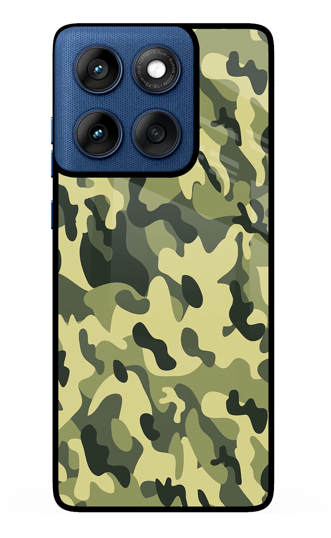Camouflage Moto Edge 60 Glass Case Back Cover by Casekaro