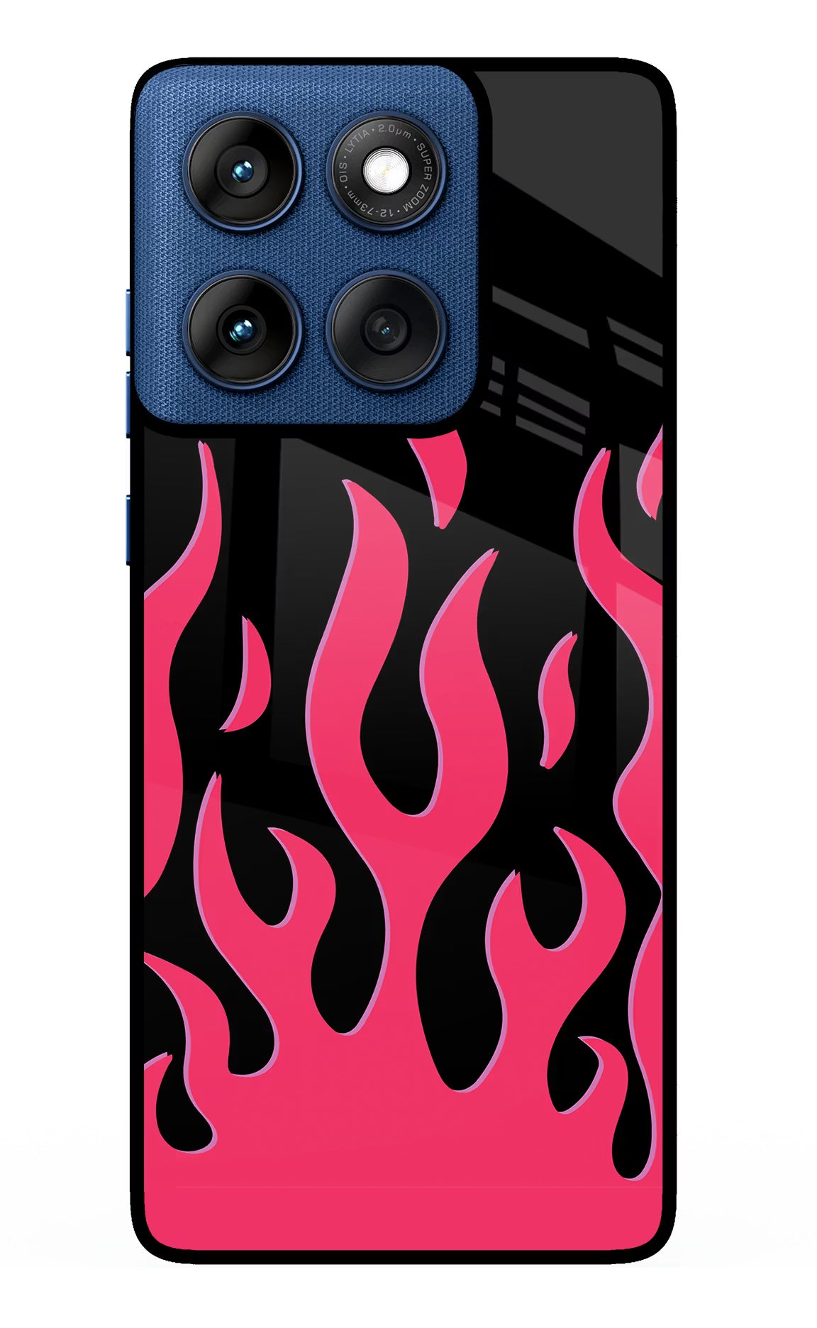 Fire Flames Moto Edge 60 Glass Case Back Cover by Casekaro