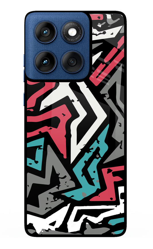 Geometric Graffiti Moto Edge 60 Glass Case