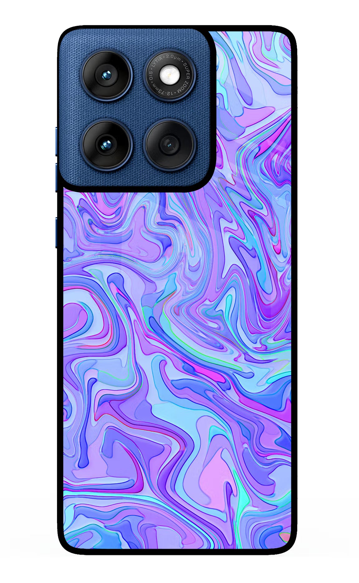 Glitter Moto Edge 60 Glass Case Back Cover by Casekaro
