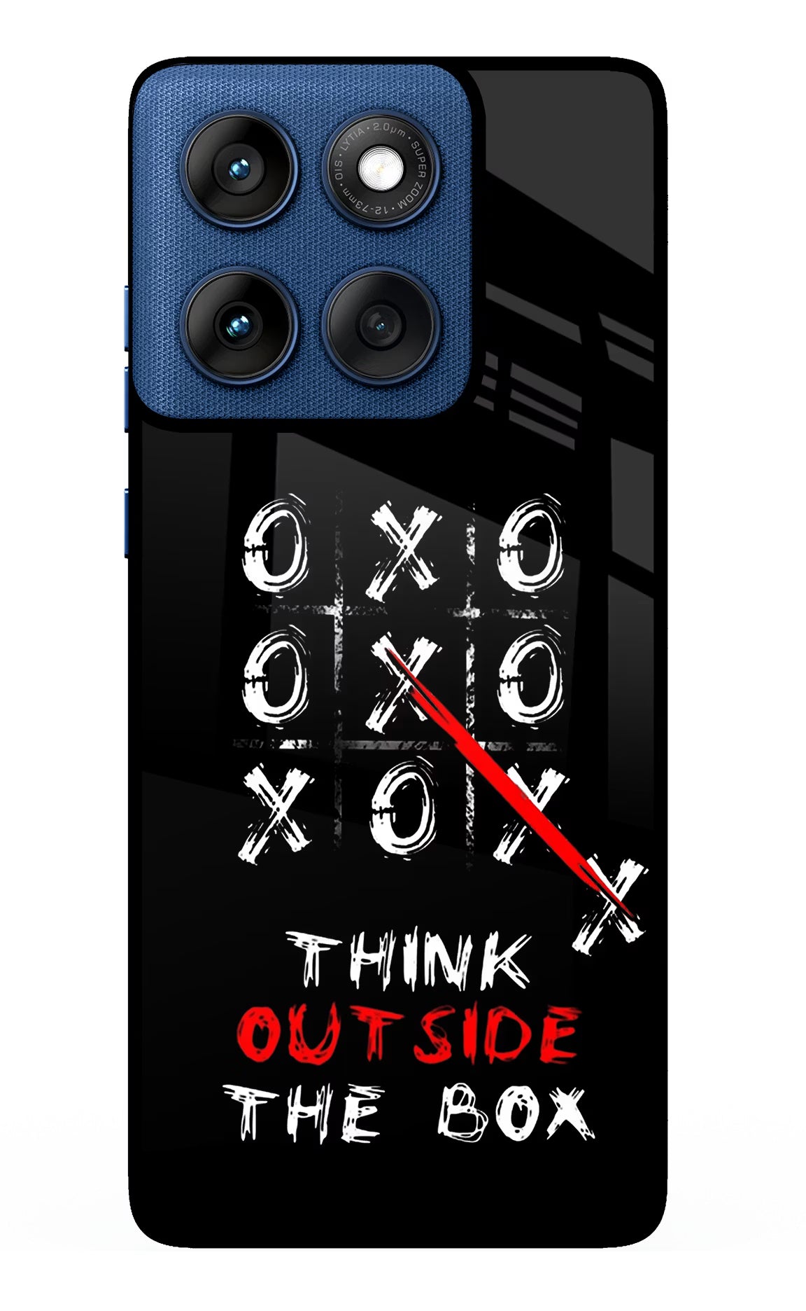 Think out of the BOX Moto Edge 60 Glass Case Back Cover by Casekaro