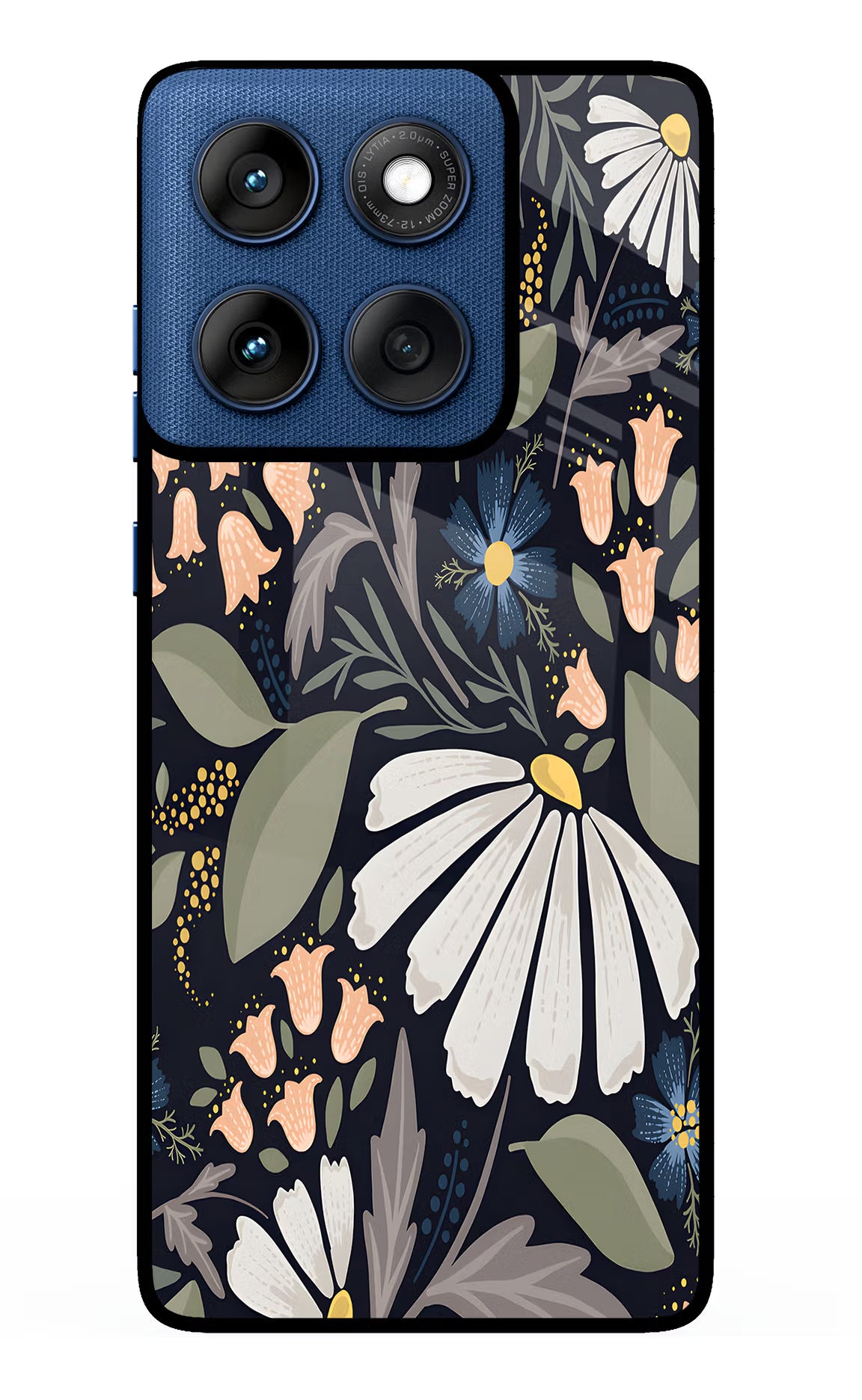 Flowers Art Moto Edge 60 Glass Case