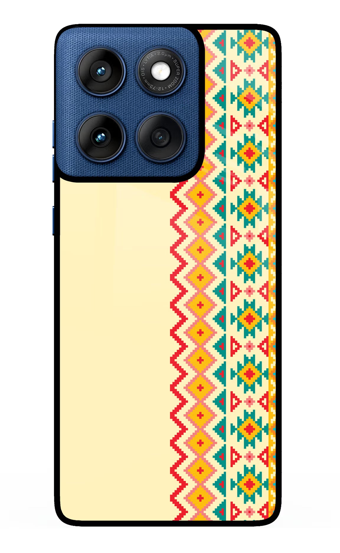 Ethnic Seamless Moto Edge 60 Glass Case Back Cover by Casekaro
