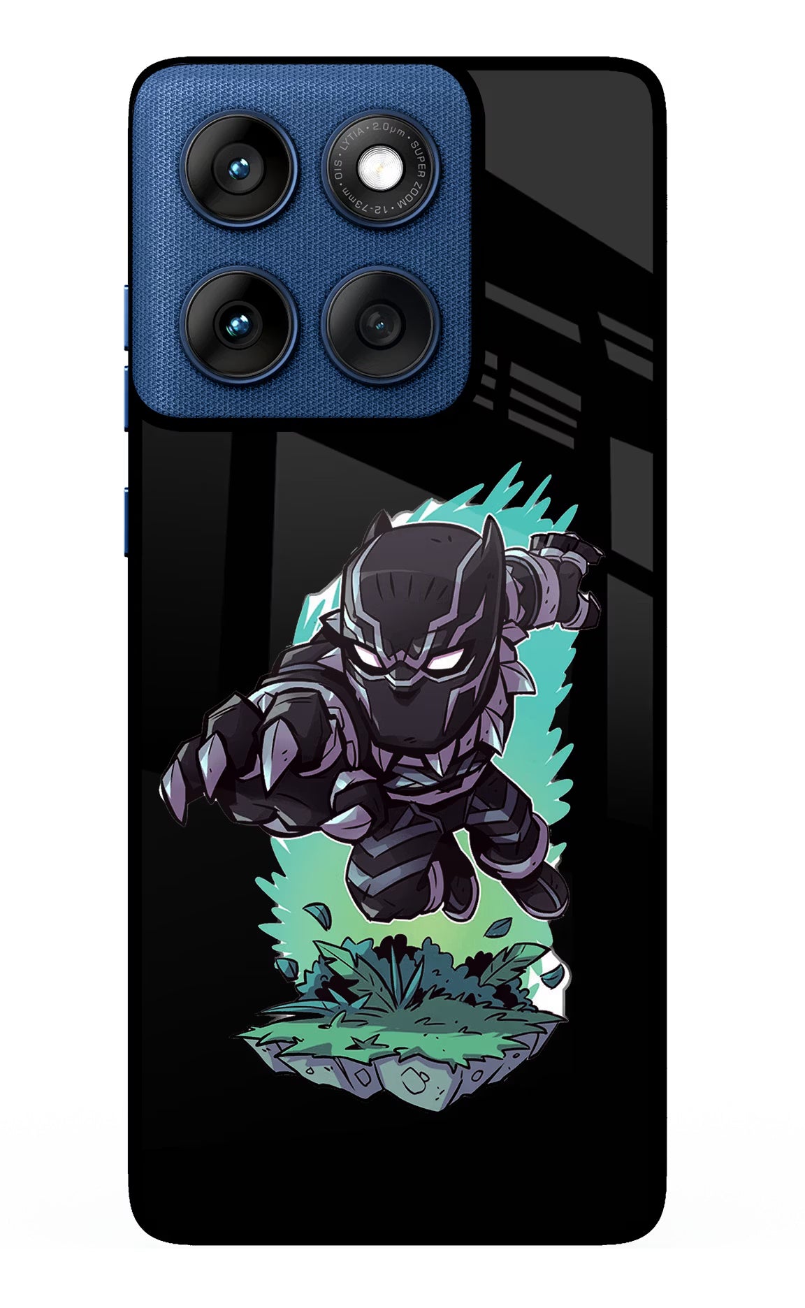 Black Panther Moto Edge 60 Glass Case Back Cover by Casekaro