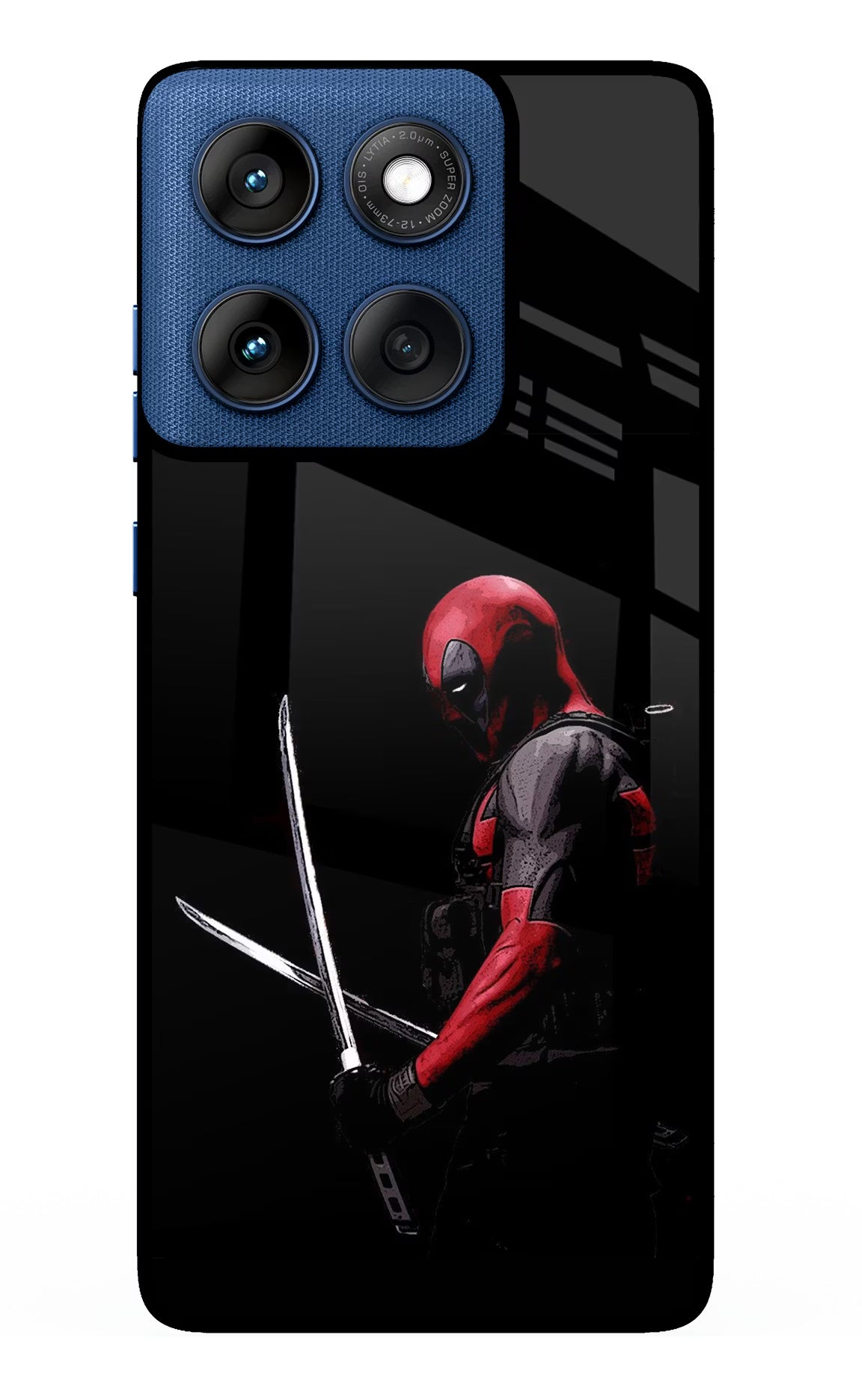 Deadpool Moto Edge 60 Glass Case Back Cover by Casekaro