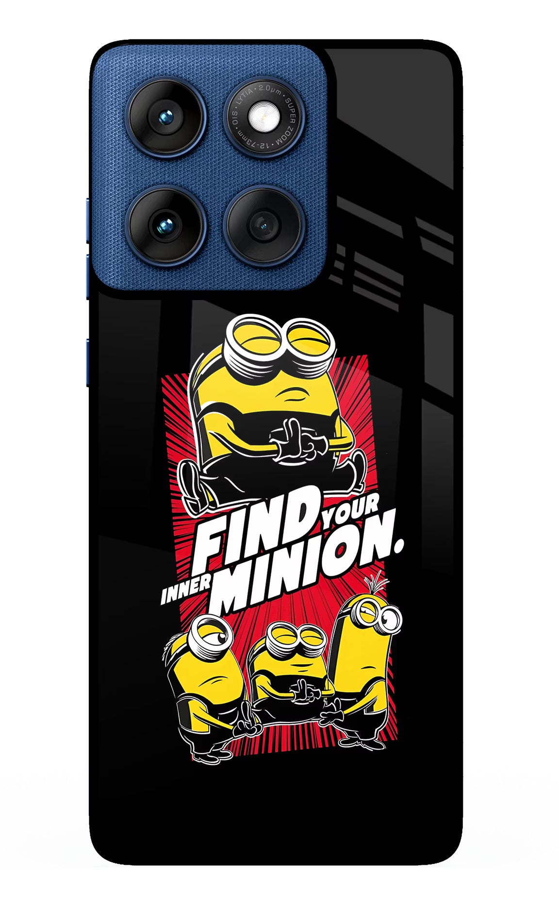 Find your inner Minion Moto Edge 60 Glass Case Back Cover by Casekaro