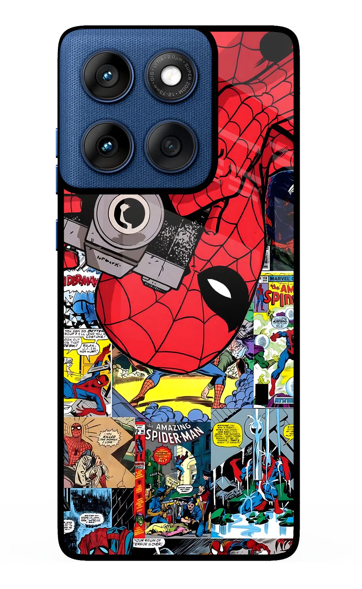 Spider Man Moto Edge 60 Glass Case Back Cover by Casekaro