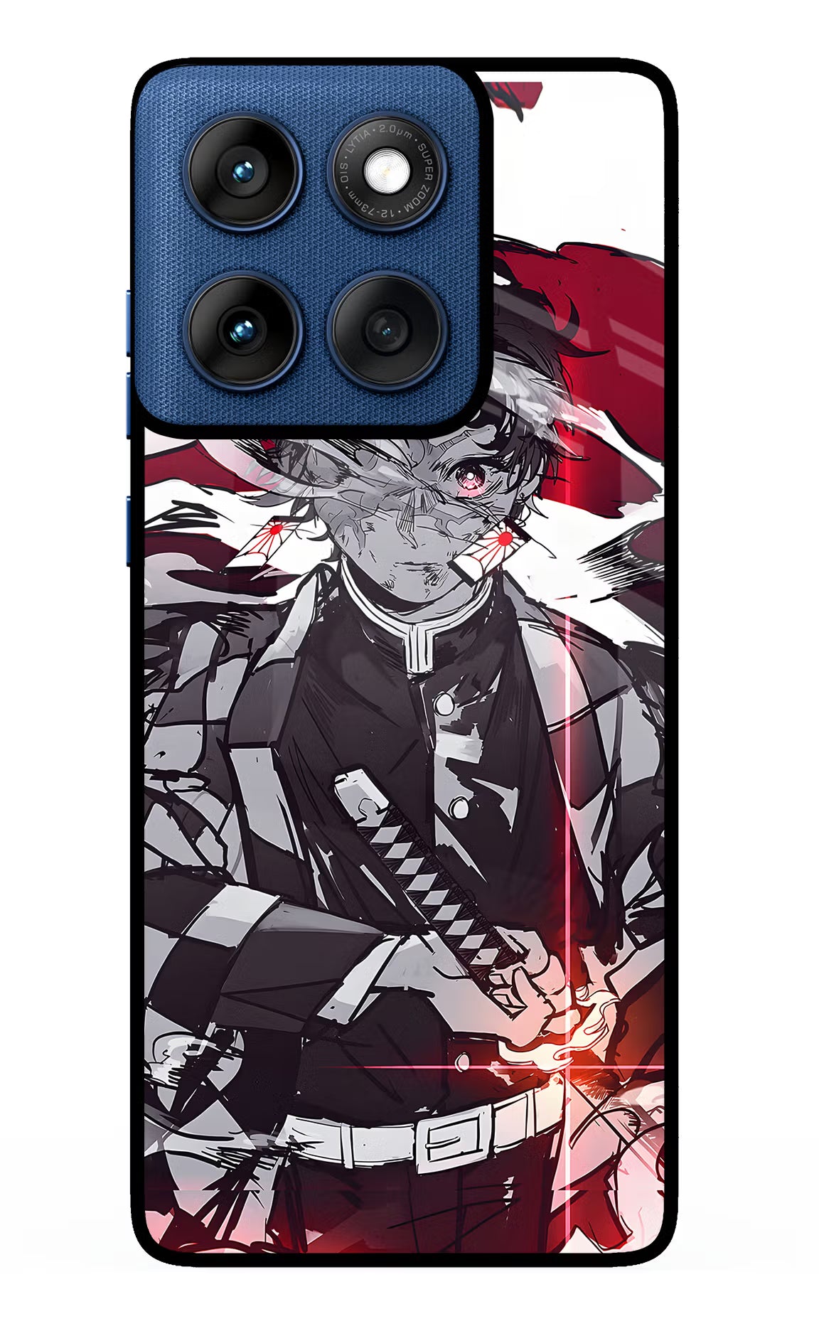 Demon Slayer Moto Edge 60 Glass Case Back Cover by Casekaro