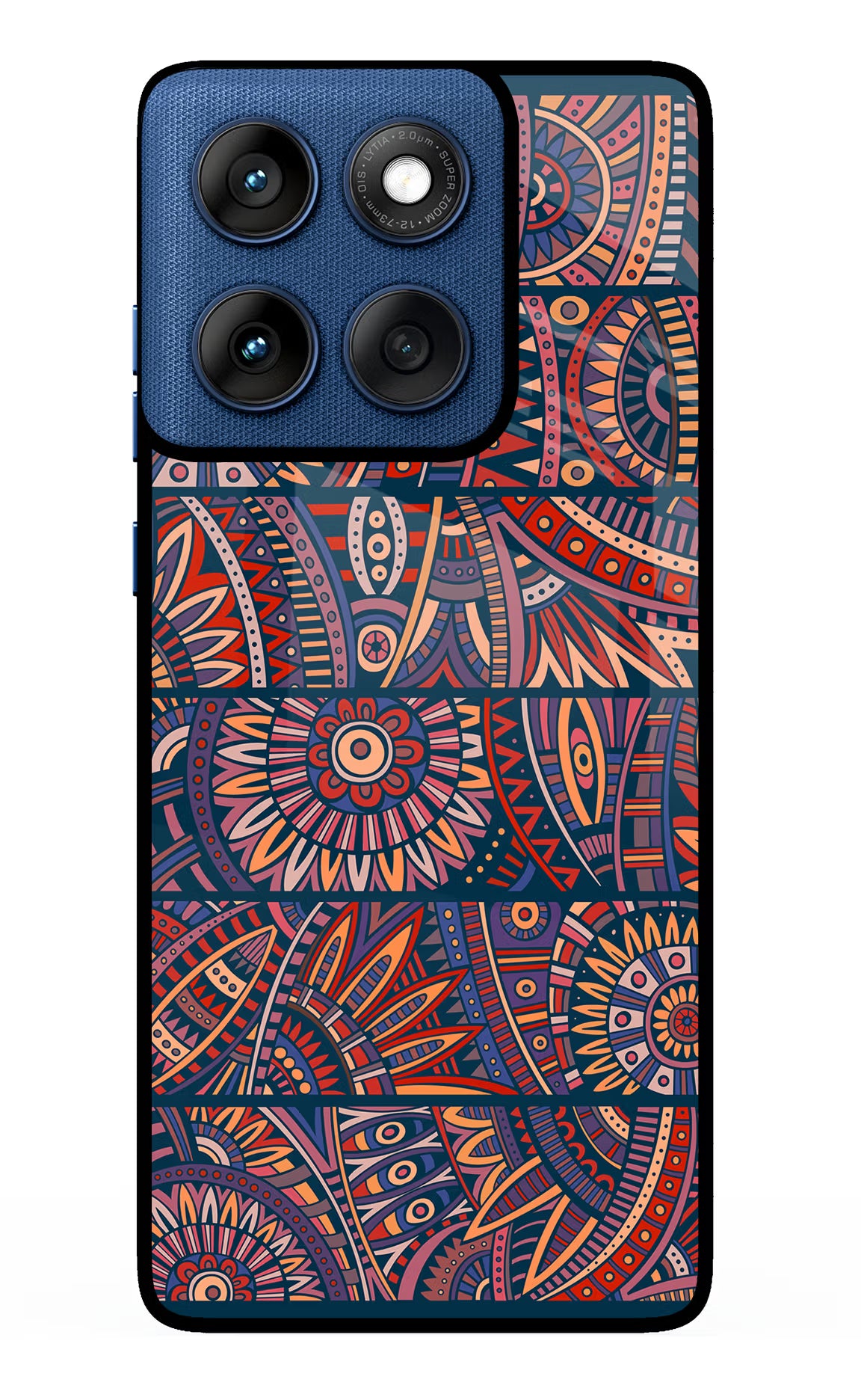 African Culture Design Moto Edge 60 Glass Case Back Cover by Casekaro