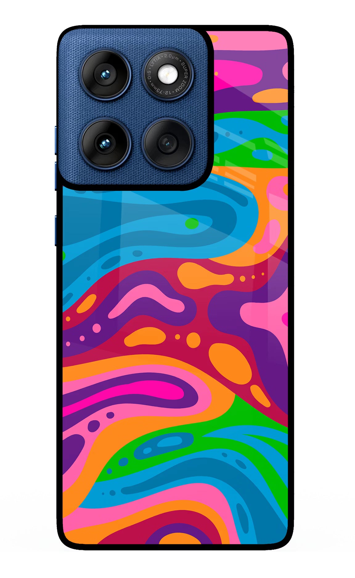 Trippy Pattern Moto Edge 60 Glass Case Back Cover by Casekaro