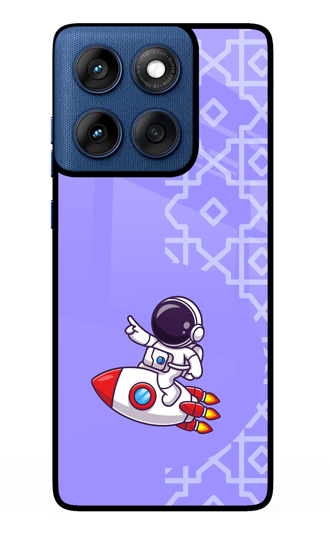 Cute Astronaut Moto Edge 60 Glass Case Back Cover by Casekaro