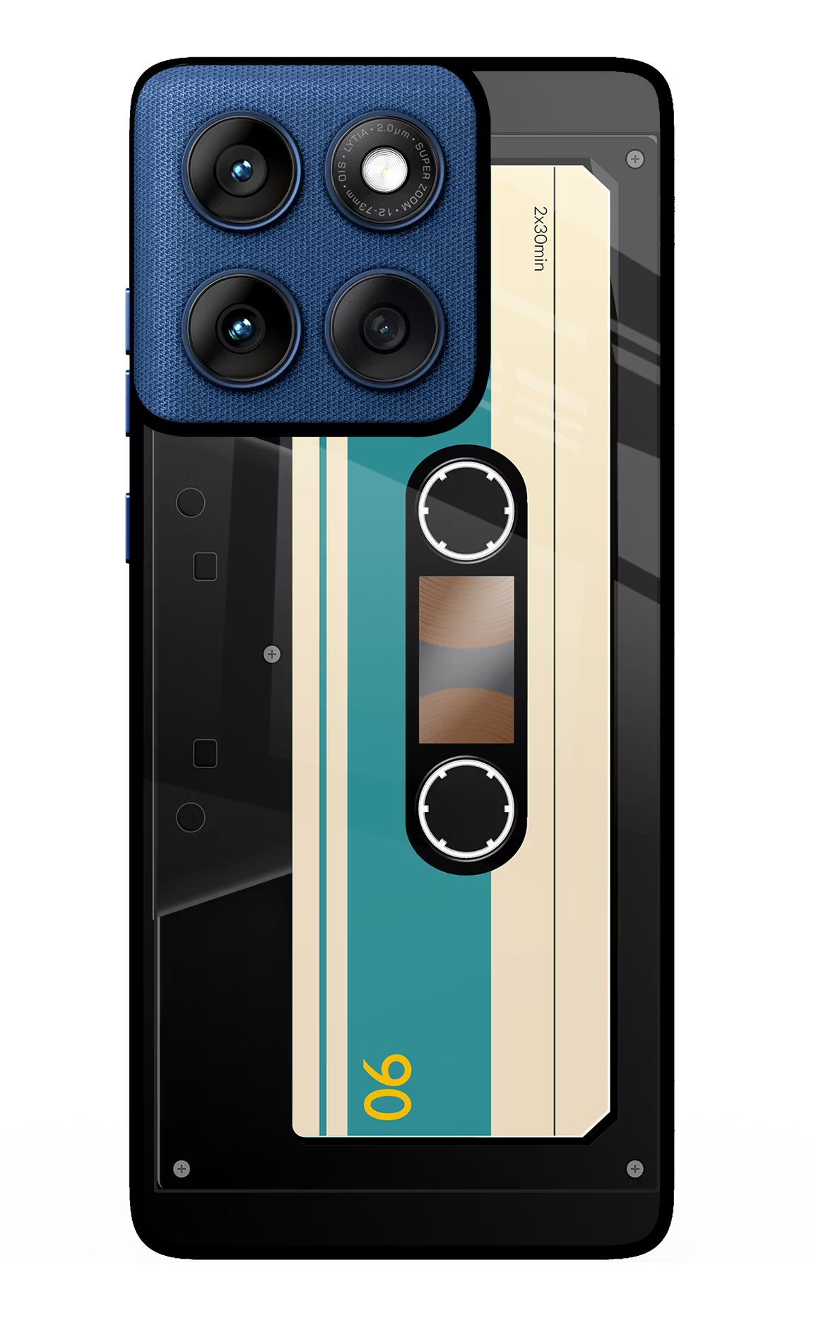 Cassette Moto Edge 60 Glass Case Back Cover by Casekaro