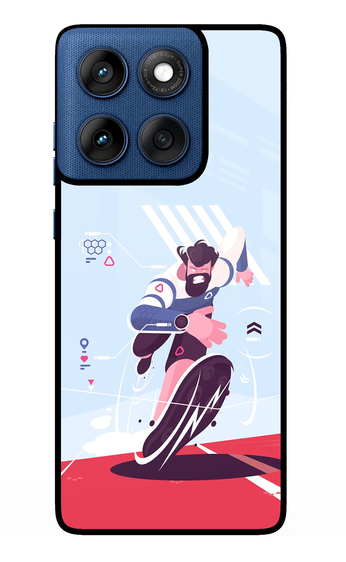 Run Pro Moto Edge 60 Glass Case Back Cover by Casekaro