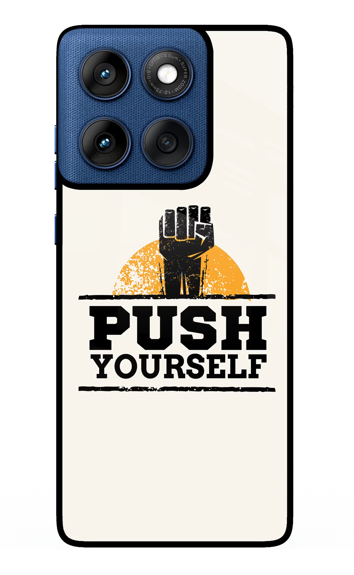 Push Yourself Moto Edge 60 Glass Case Back Cover by Casekaro