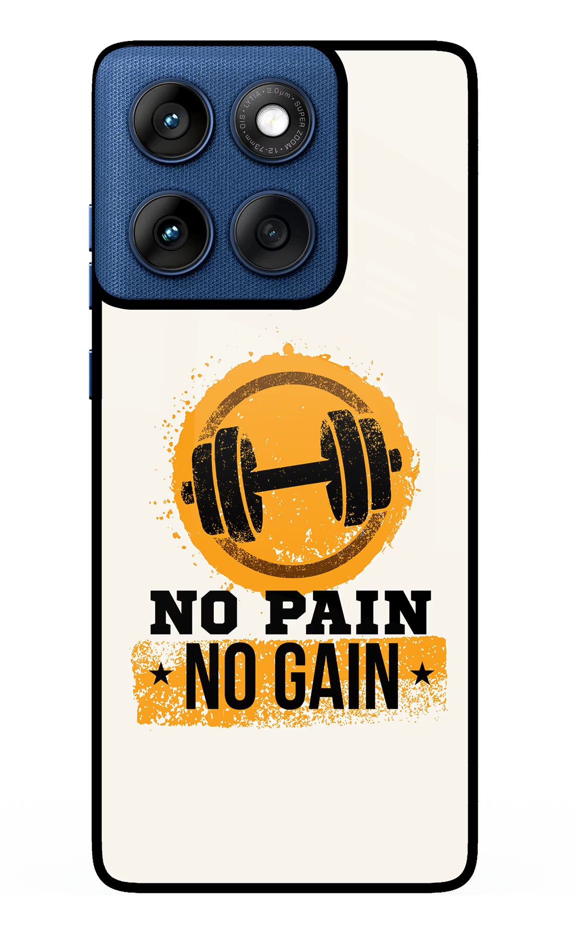 No Pain No Gain Moto Edge 60 Glass Case Back Cover by Casekaro