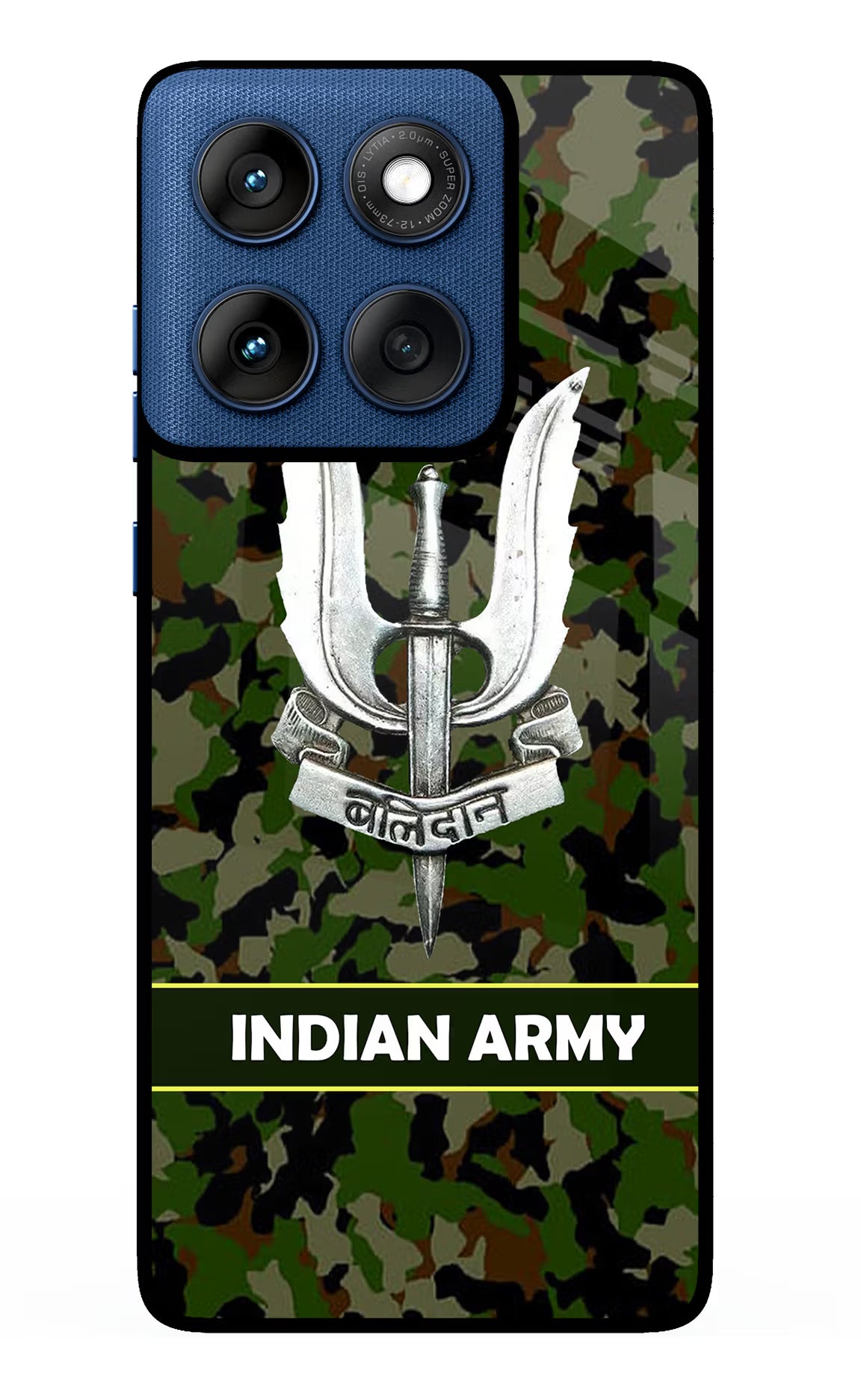 Balidan Indian Logo Moto Edge 60 Glass Case Back Cover by Casekaro